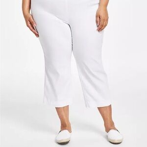 Ashley Stewart White Capri Pants Straight Leg